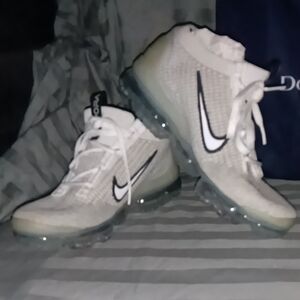 Nike White and Black VaporMax Shoes